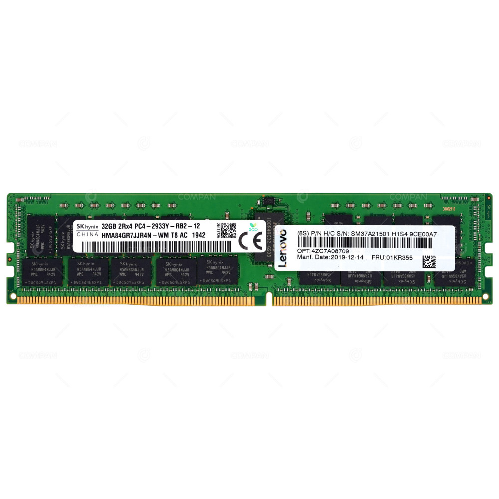 01KR355  LENOVO DDR4 SDRAM 32GB 2RX4 PC4-23466 2933MHZ RDIMM CL21